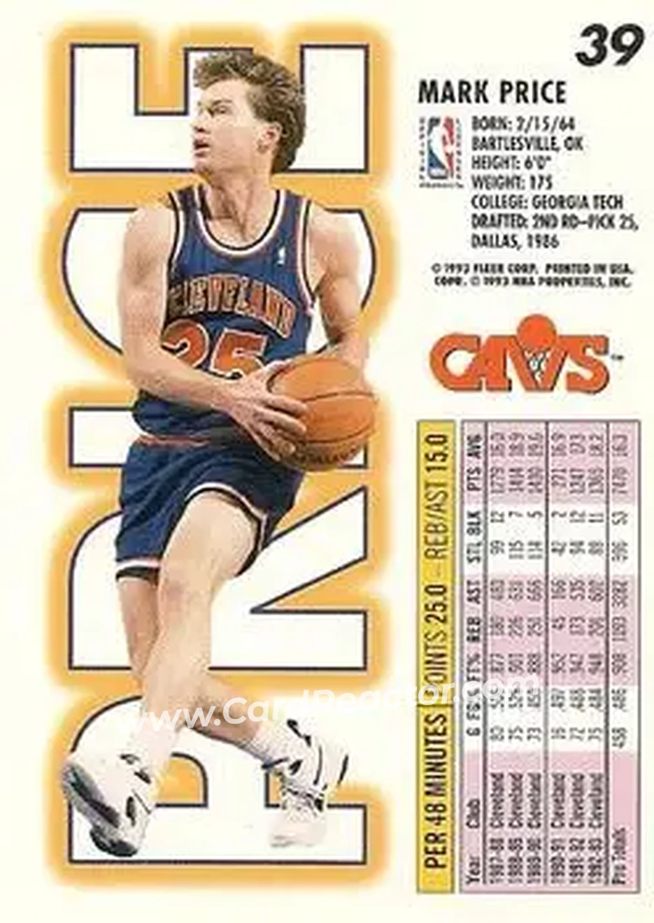 Back of Mark Price