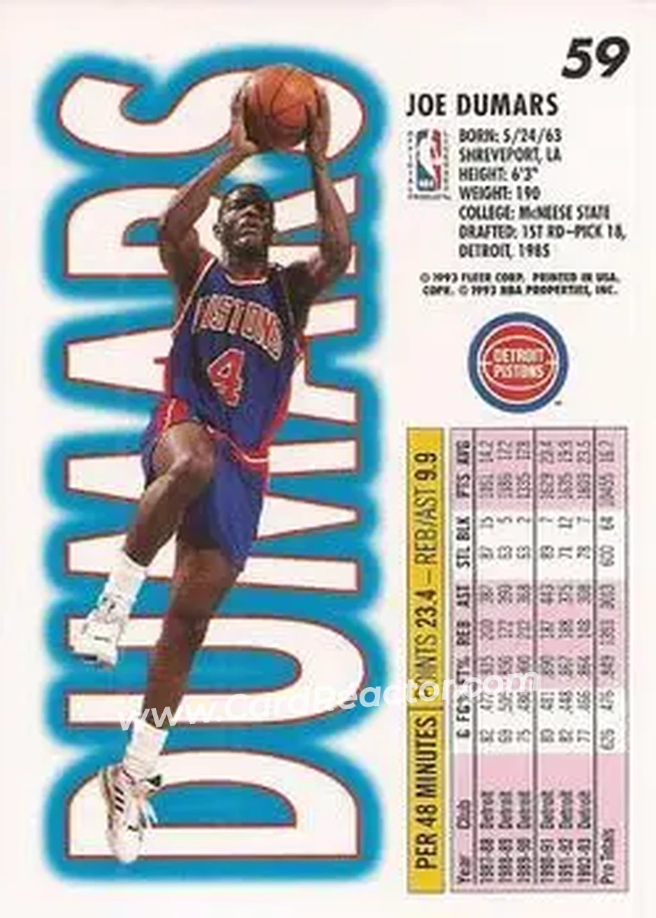 Back of Joe Dumars