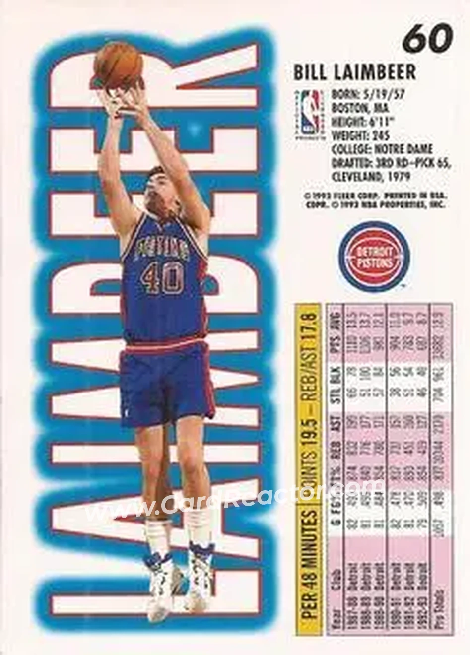 Back of Bill Laimbeer