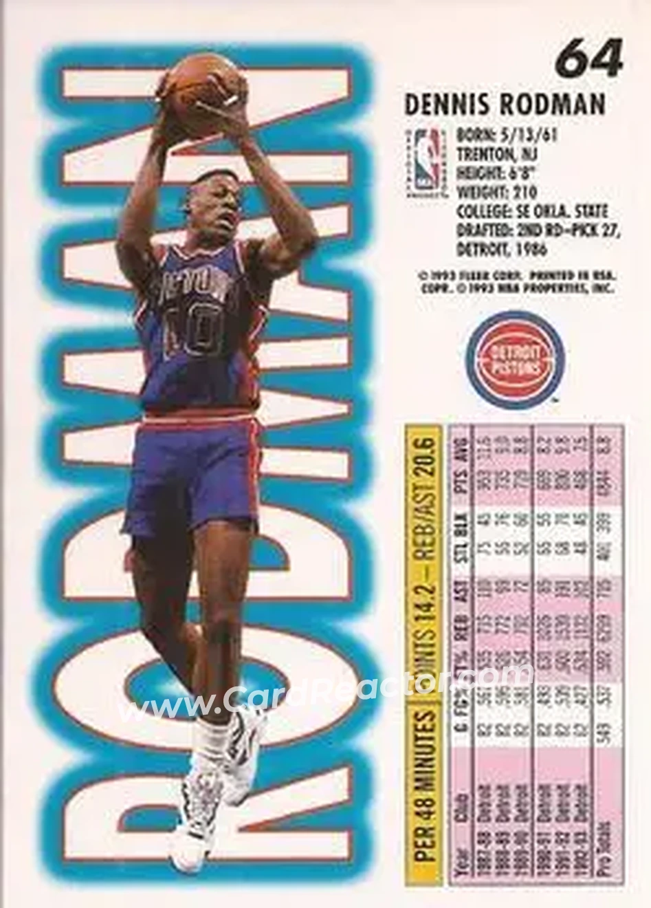Back of Dennis Rodman