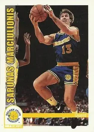 1992-93 Hoops #77 - Šarūnas Marčiulionis - Golden State Warriors