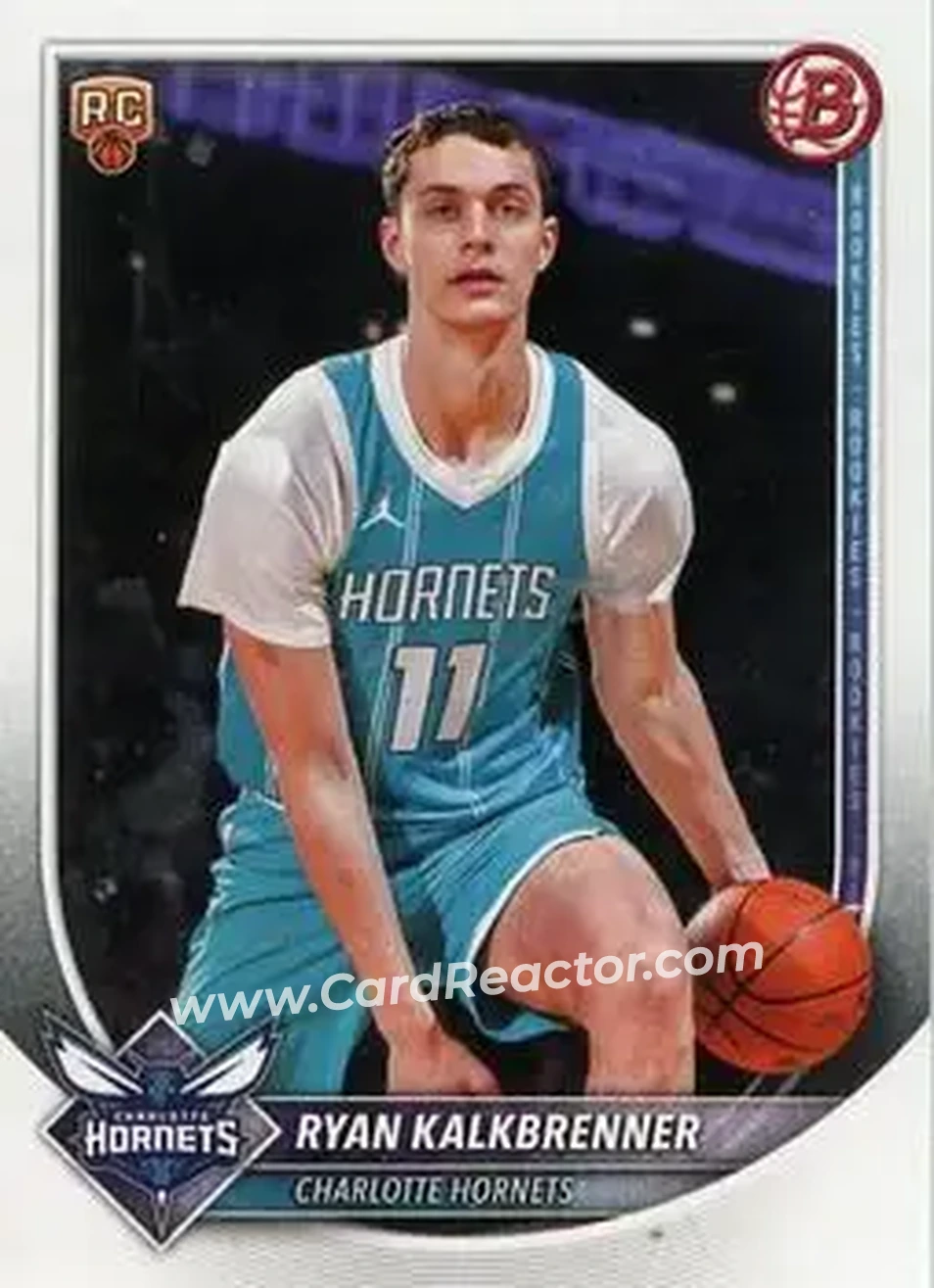 2025-26 Bowman #34 - Ryan Kalkbrenner - Charlotte Hornets - Front 2025-26 Bowman #34 - Ryan Kalkbrenner - Charlotte Hornets - Front