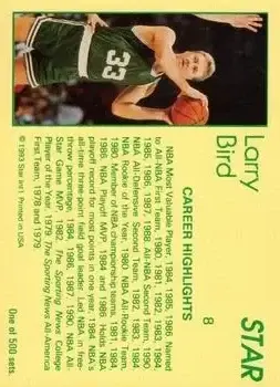 Back of Larry Bird