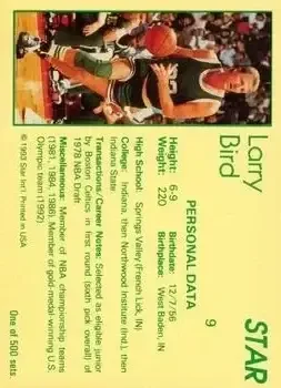 Back of Larry Bird