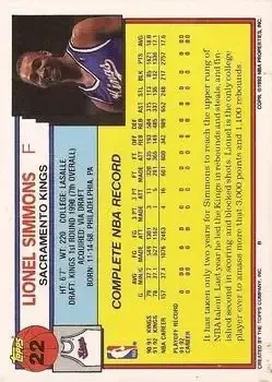 Back of Lionel Simmons