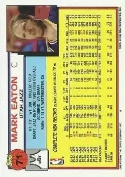 Back of Mark Eaton