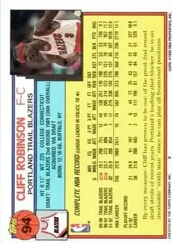 Back of Cliff Robinson