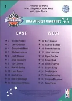 Back of (Italian) 1 All Star Checklist