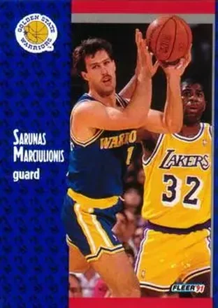 1991-92 Fleer #68 - Šarūnas Marčiulionis - Golden State Warriors 1991-92 Fleer #68 - Šarūnas Marčiulionis - Golden State Warriors