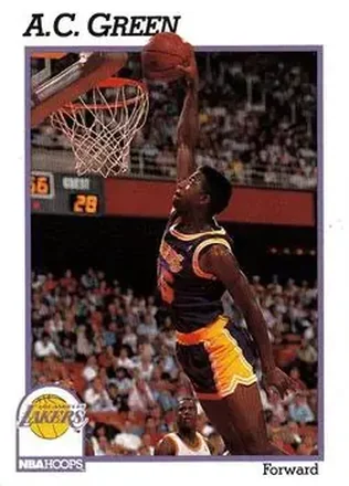1991-92 Hoops #100 - A.C. Green - Los Angeles Lakers