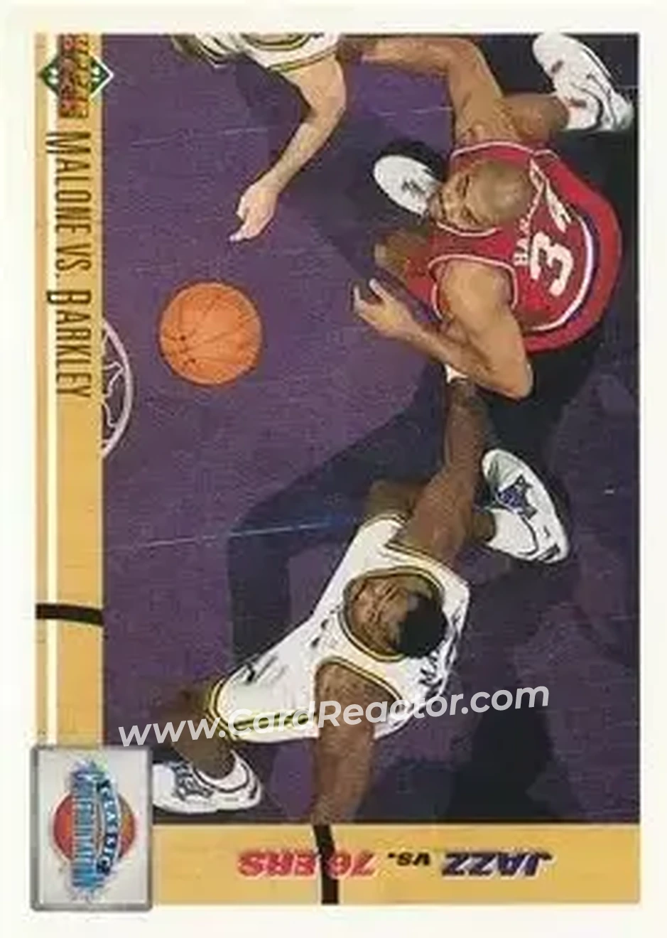 1991-92 Upper Deck #31 - Malone vs. Barkley CC - Utah Jazz - Philadelphia 76ers - Front