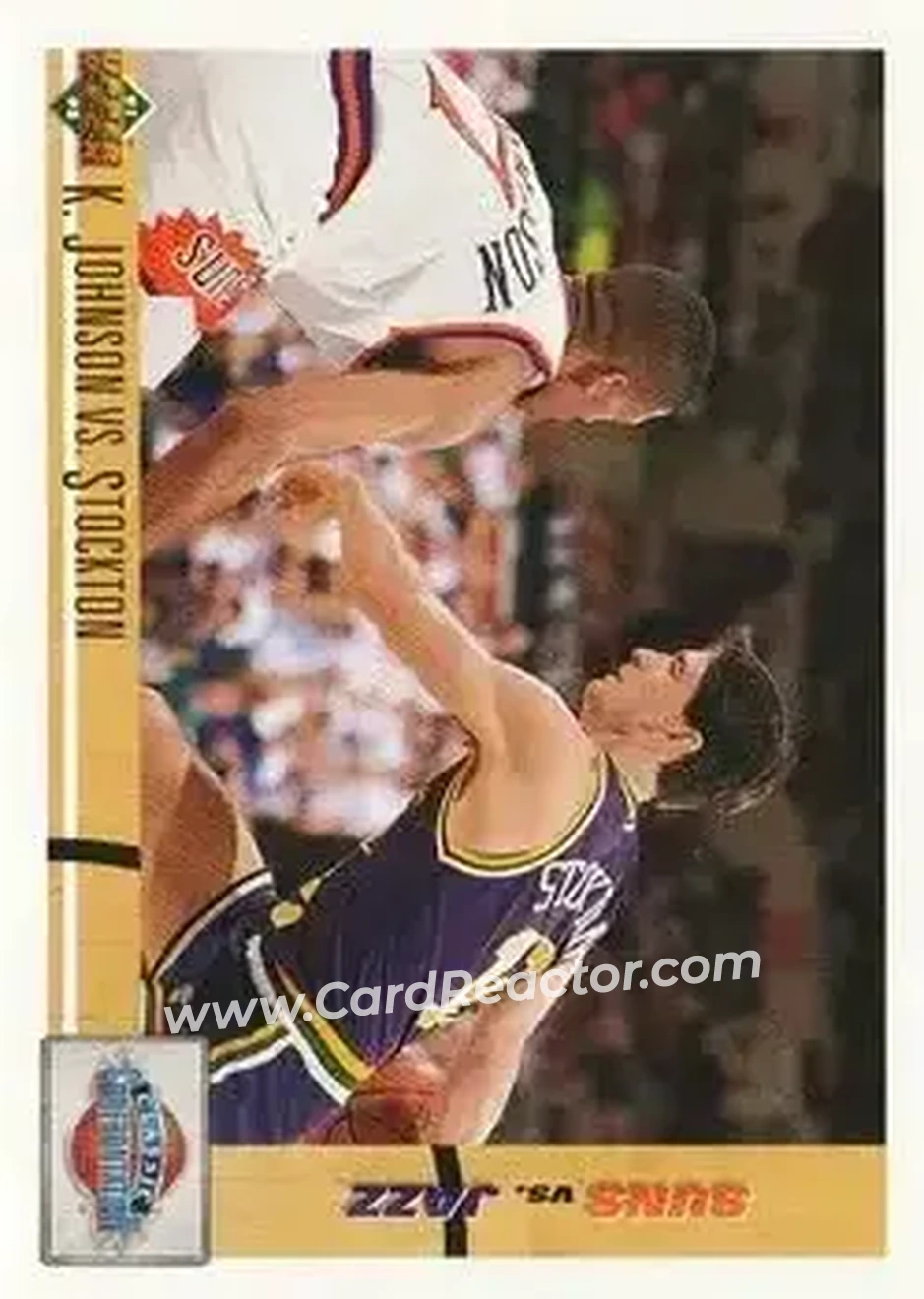 1991-92 Upper Deck #32 - K. Johnson vs. Stockton CC - Phoenix Suns - Utah Jazz - Front
