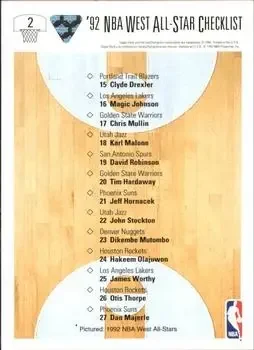 Back of Checklist