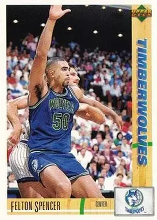 1991-92 Upper Deck Spanish #73 - Felton Spencer - Minnesota Timberwolves 1991-92 Upper Deck Spanish #73 - Felton Spencer - Minnesota Timberwolves
