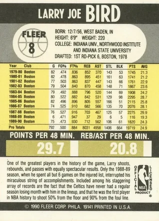 Verso de Larry Bird