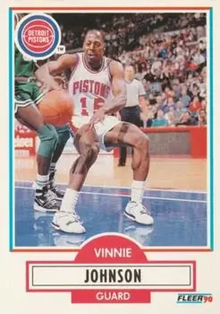 1990-91 Fleer #57 - Vinnie Johnson - Detroit Pistons