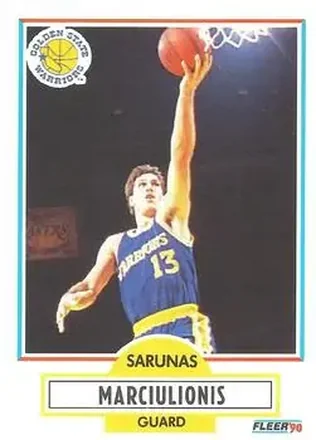 1990-91 Fleer #65 - Šarūnas Marčiulionis - Golden State Warriors