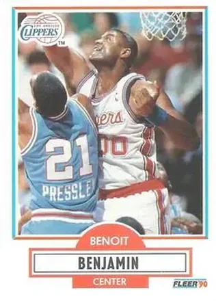 1990-91 Fleer #84 - Benoit Benjamin - Los Angeles Clippers 1990-91 Fleer #84 - Benoit Benjamin - Los Angeles Clippers