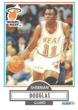 1990-91 Fleer #98 - Sherman Douglas - Miami Heat 1990-91 Fleer #98 - Sherman Douglas - Miami Heat