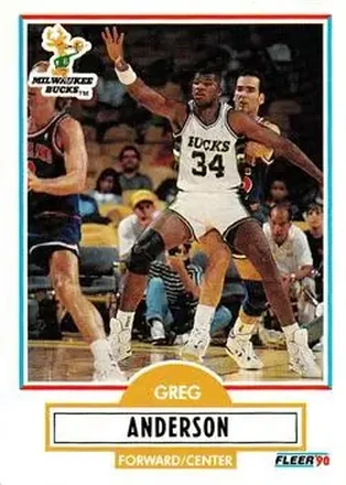 1990-91 Fleer Update #U-51 - Greg Anderson - Milwaukee Bucks