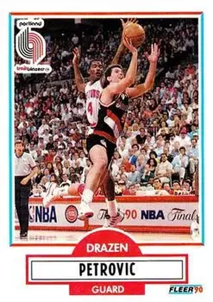 1990-91 Fleer Update #U-81 - Dražen Petrović - Portland Trail Blazers