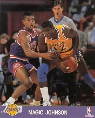 1990-91 Hoops Action Photos 8x10 #90N2 Magic Johnson
