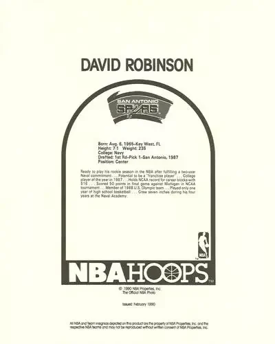 Back of David Robinson