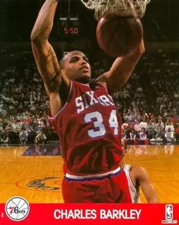 1990-91 Hoops Action Photos 8x10 #90N9 Charles Barkley