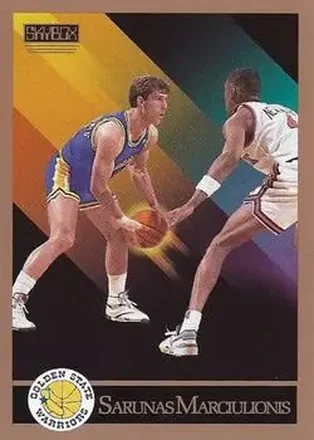 1990-91 SkyBox #97 - Šarūnas Marčiulionis - Golden State Warriors