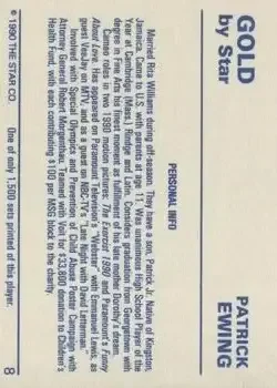 Back of Patrick Ewing