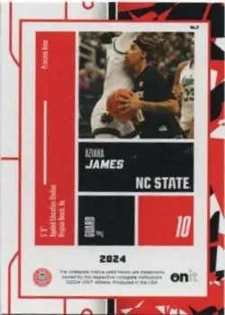 2023-24 ONIT Athlete NC State Wolfpack Women #2 - Aziaha James - NC State Wolfpack - Back