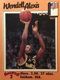 1989 Hobby Press Spain 100 Gigantes del Basket Mundial Stickers #2 - Wendell Alexis - Enichem Livorno