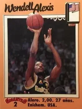 1989 Hobby Press Spain 100 Gigantes del Basket Mundial Stickers #2 Wendell Alexis