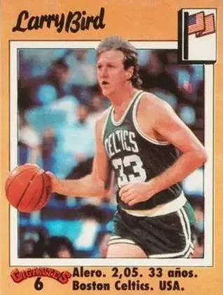 1989 Hobby Press Spain 100 Gigantes del Basket Mundial Stickers #6 Larry Bird
