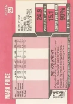 Back of Mark Price