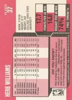 Back of Herb Williams