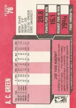 Back of A.C. Green