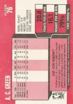 Back of A.C. Green