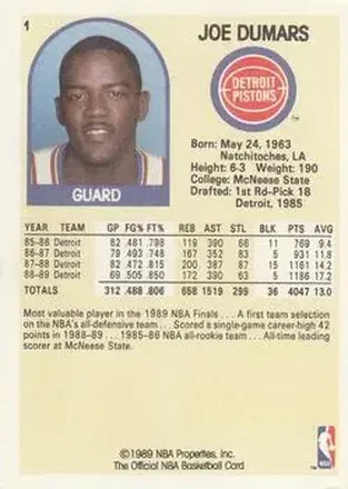Joe Dumars back