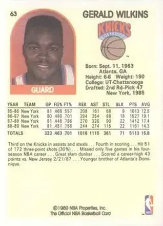 Gerald Wilkins back