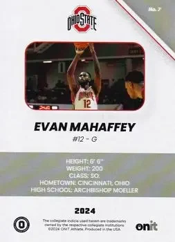 Back of Evan Mahaffey