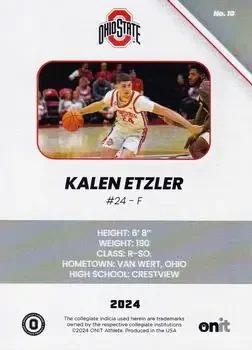 Back of Kalen Etzler