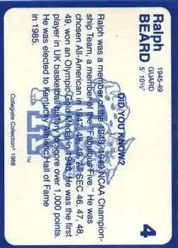 Back of Ralph Beard