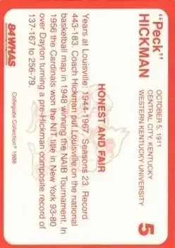 Back of Bernard "Peck" Hickman