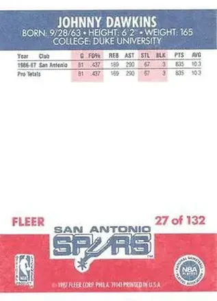 Johnny Dawkins back
