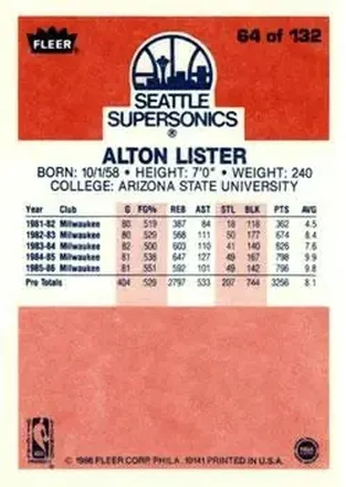 Alton Lister Rückseite