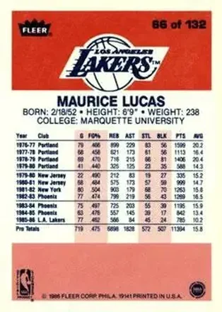 Verso de Maurice Lucas