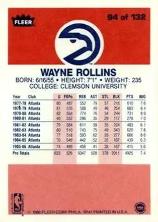 Tree Rollins back