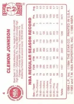 Back of Clemon Johnson