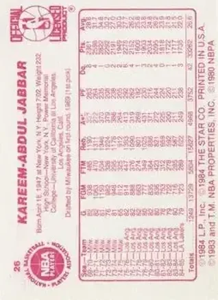 Kareem Abdul-Jabbar Rückseite